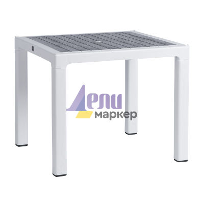 Пластмасова градинска маса ZER 90 - бяло / антрацит