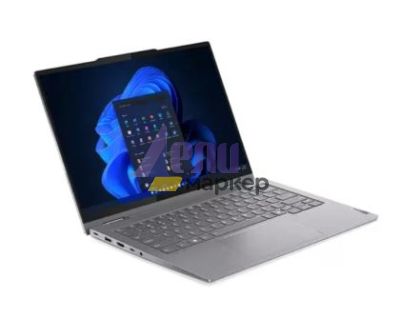 Лаптоп Lenovo ThinkBook 14 2-in-1 G4 Intel Core Ultra 5 125U (up to 4.3GHz, 12MB), 16GB DDR5 5600MHz, 512GB SSD, 14" WUXGA (1920x1200) IPS Glossy, AR, Touch, Integrated Intel Graphics, FHD&IR Cam, FPR, Backlit KB, WLAN, BT, Luna Grey, Win11Pro, 3Y Onsite