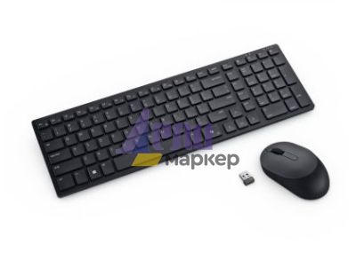 Комплект Dell Pro Compact Silent Keyboard and Mouse - KM555 - US International (QWERTY)