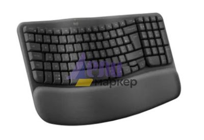 Клавиатура Logitech Wave Keys wireless ergonomic keyboard - GRAPHITE - US INT`L - 2.4GHZ/BT - N/A - INTNL-973 - UNIVERSAL