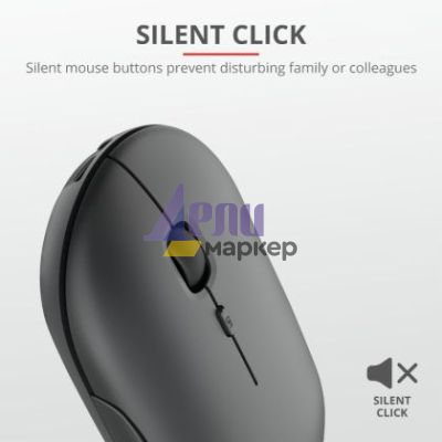 Мишка TRUST Puck Wireless & BT Rechargeable Mouse Black