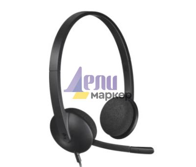 Слушалки Logitech H340 USB Computer Headset, Black