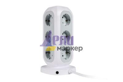 Разклонител Verbatim EUPT-01 EU Power Tower 11 AC with 2 x USB-C / 2 x USB-A