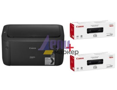 Лазерен принтер Canon i-SENSYS LBP6030B + 2x Canon CRG-725