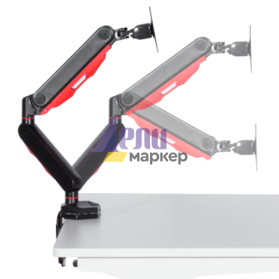 Геймърска стойка за монитор с газов амортисьор Carmen CR-530 - черно - червена