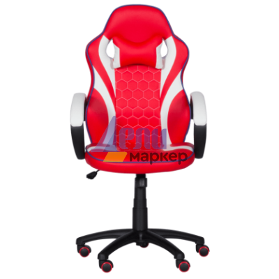 Геймърски стол с футболни мотиви Carmen 6300 - червено-бял