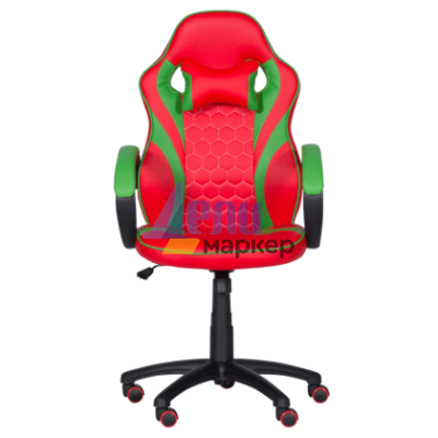 Геймърски стол с футболни мотиви Carmen 6304 - червено-зелен