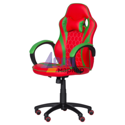 Геймърски стол с футболни мотиви Carmen 6304 - червено-зелен