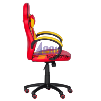 Геймърски стол с футболни мотиви Carmen 6305 - червено-жълт