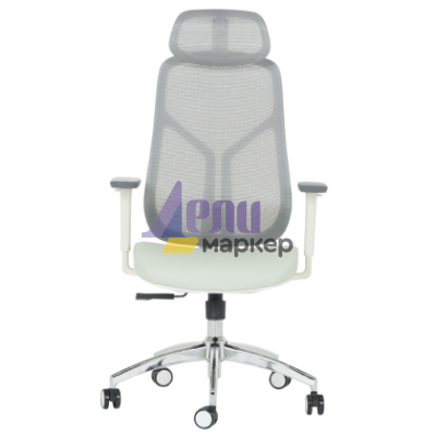 Ергономичен стол Carmen 7901 W еко кожа - сив-светлозелен