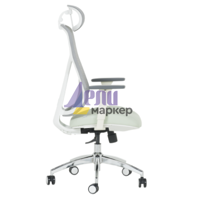 Ергономичен стол Carmen 7901 W еко кожа - сив-светлозелен