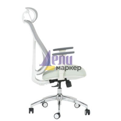 Ергономичен стол Carmen 7901 W еко кожа - сив-светлозелен