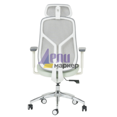 Ергономичен стол Carmen 7901 W еко кожа - сив-светлозелен