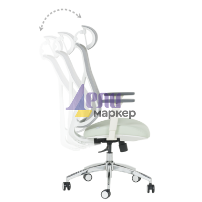 Ергономичен стол Carmen 7901 W еко кожа - сив-светлозелен