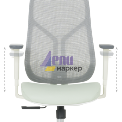 Ергономичен стол Carmen 7901 W еко кожа - сив-светлозелен