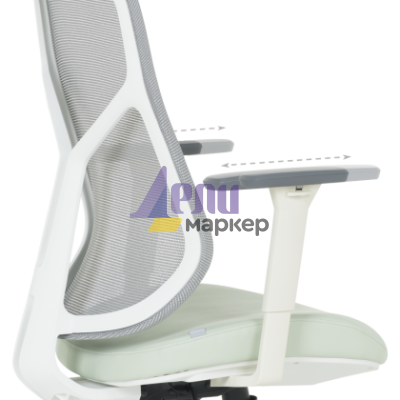 Ергономичен стол Carmen 7901 W еко кожа - сив-светлозелен