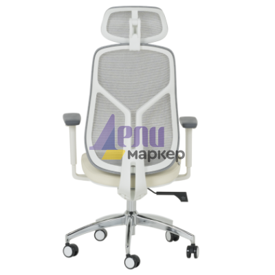 Ергономичен стол Carmen 7901 W еко кожа - сив-шампанско