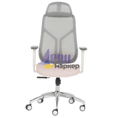 Ергономичен стол Carmen 7901 W еко кожа - сив-розов