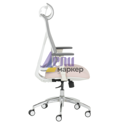 Ергономичен стол Carmen 7901 W еко кожа - сив-розов