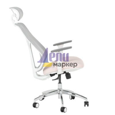 Ергономичен стол Carmen 7901 W еко кожа - сив-розов