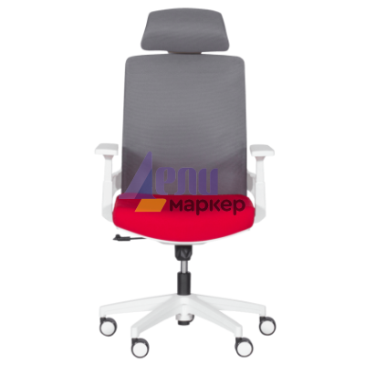 Президентски офис стол Carmen 7546 - червен - сив