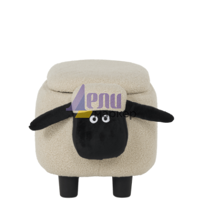 Детска табуретка с ракла - бежова овца