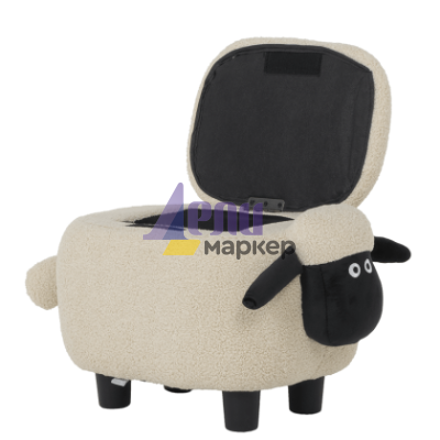 Детска табуретка с ракла - бежова овца