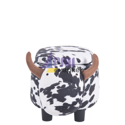 Детска табуретка с ракла - черно-бяла крава