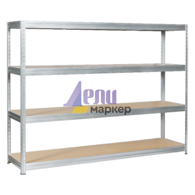 Метален стелаж MEGA 177x240x45 см, до 450 кг на рафт - цинк