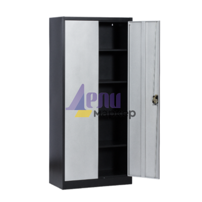 Метален шкаф Carmen CR-1283 JS - черен-сребърен