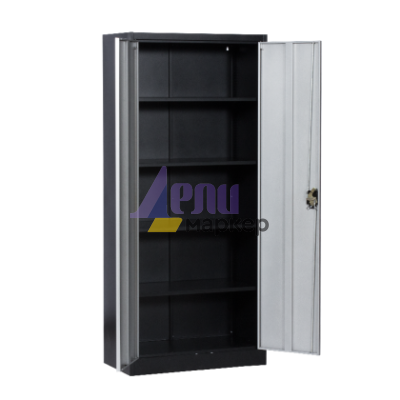 Метален шкаф Carmen CR-1283 JS - черен-сребърен