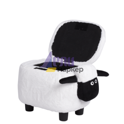 Детска табуретка с ракла - бяла овца