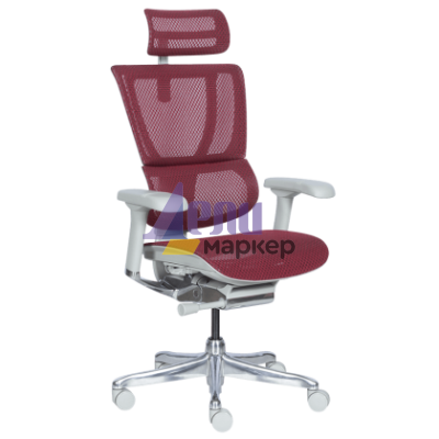 Ергономичен стол ERGOHUMAN IOO ELITE 2 - сива рамка - червен