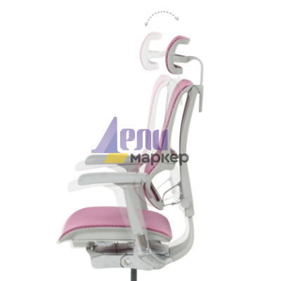Ергономичен стол ERGOHUMAN IOO ELITE 2 - сива рамка - розов