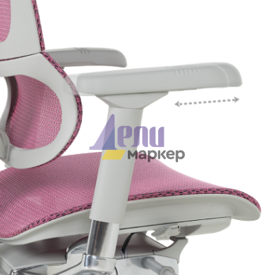 Ергономичен стол ERGOHUMAN IOO ELITE 2 - сива рамка - розов