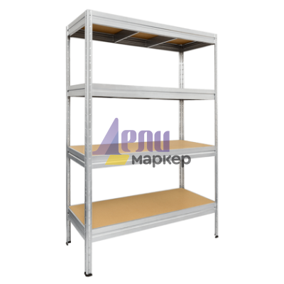 Метален стелаж Carmen CR-1024 - 180x120x60 см, до 600 кг на рафт - цинк