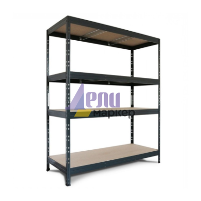 Метален стелаж Carmen CR-1026, 180x200x60 см, до 500 кг на рафт - черен