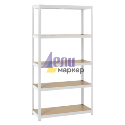 Метален стелаж Carmen CR-1027, 192x100x40 см, до 65 кг на рафт - бял