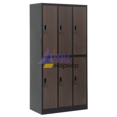 Метален шкаф Carmen CR-1243 K - черен-орех