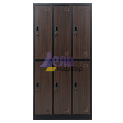 Метален шкаф Carmen CR-1243 K - черен-орех