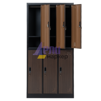 Метален шкаф Carmen CR-1243 K - черен-орех