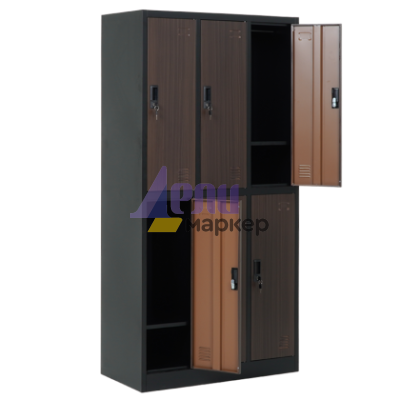 Метален шкаф Carmen CR-1243 K - черен-орех