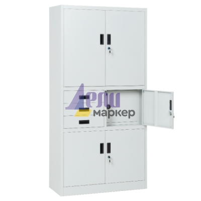 Метален шкаф Carmen CR-1281 Е K - сив