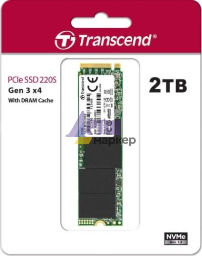 Твърд диск Transcend 2TB, M.2 2280, PCIe Gen3x4, M-Key, 3D TLC, with Dram