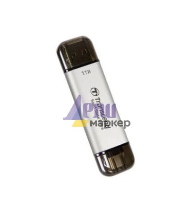 Твърд диск Transcend 1TB, External SSD, ESD310S, USB 10Gbps, Type C/A, Silver