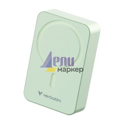 Външна батерия Verbatim Charge 'n' Go Essentials Power Bank Magnetic Wireless 20000mAh Green
