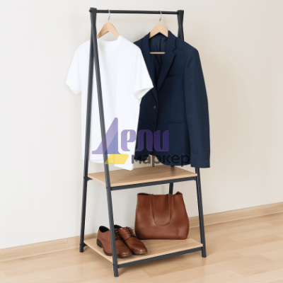 Закачалка за дрехи VARNAMO - бук / черно