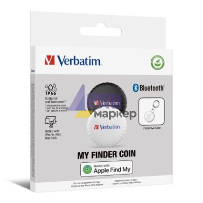 Проследяващо устройство Verbatim MYFC-02BW My Finder Coin Bluetooth Item Finder 2 pack Black/White