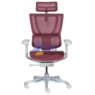 Ергономичен стол ERGOHUMAN IOO ELITE 2 - сива рамка - червен