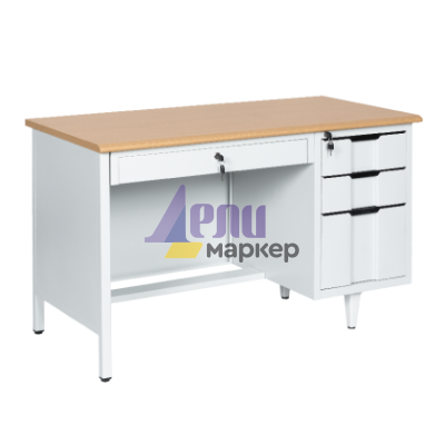 Метално бюро Carmen CR-1310 K - сиво / бук